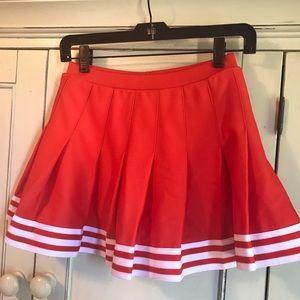 Game day bae orange pleated cheer skirt